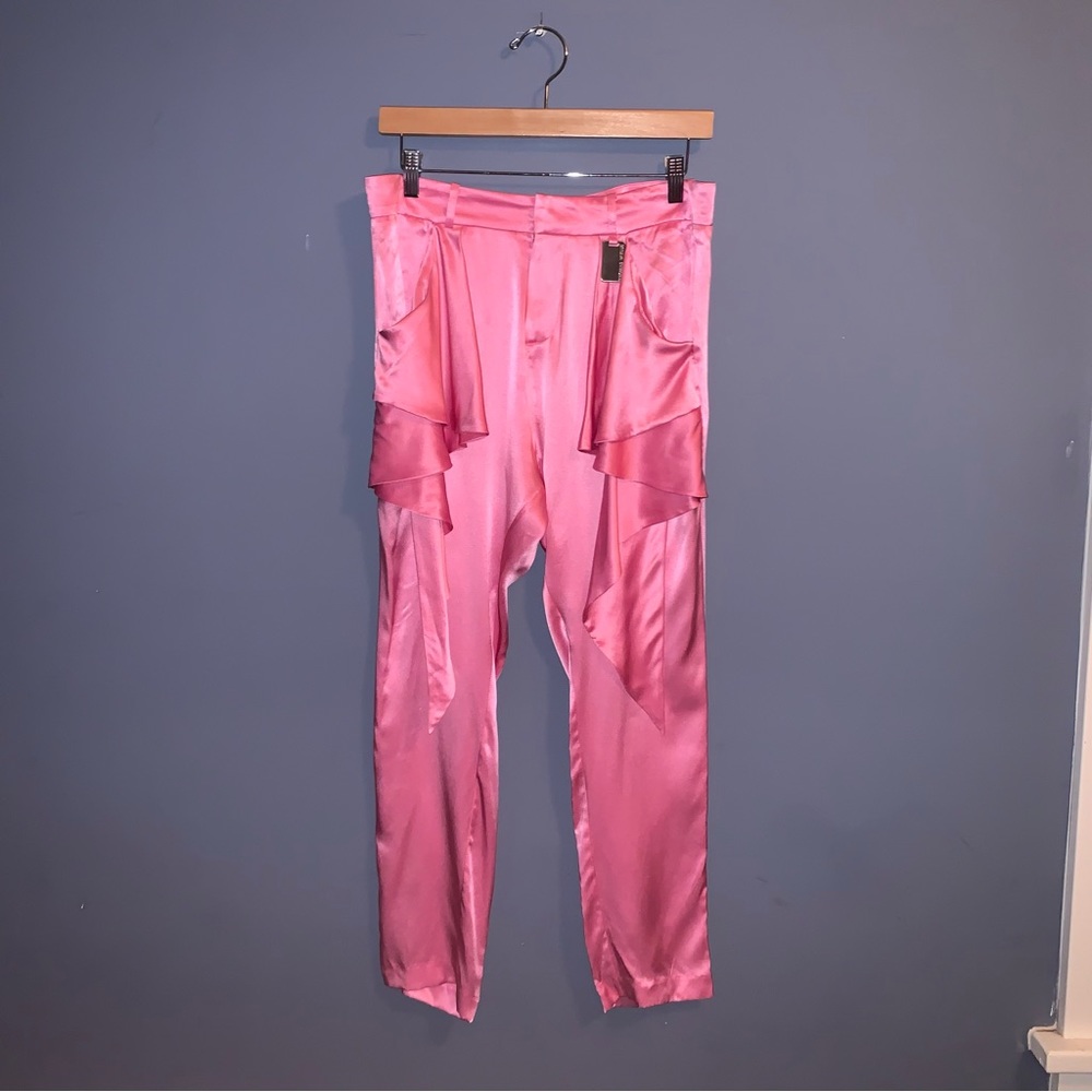 Thomas Wylde Silk Pink Trouser Pants Size Small